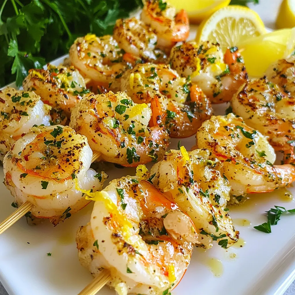 Lemon Garlic Shrimp Skewers Quick and Tasty Recipe