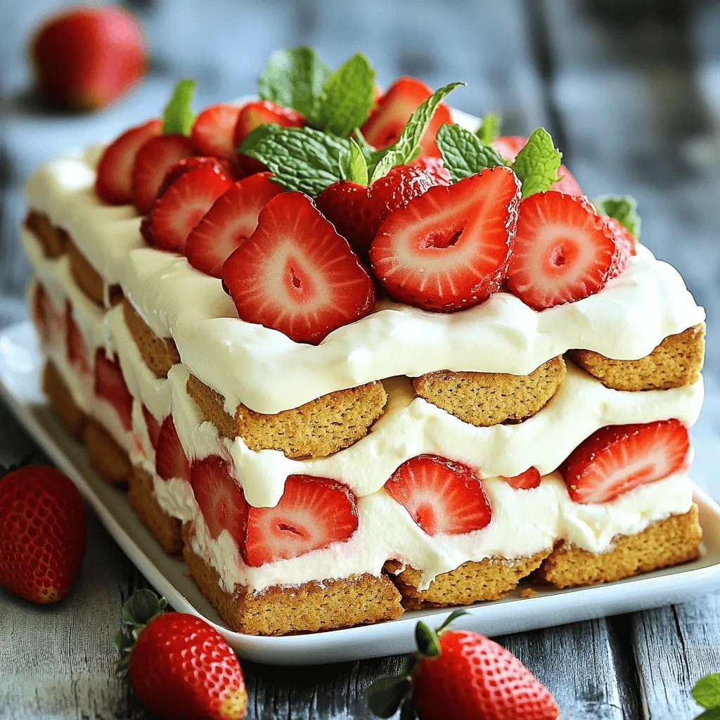 No-Bake Strawberry Shortcake Icebox Cake Delight