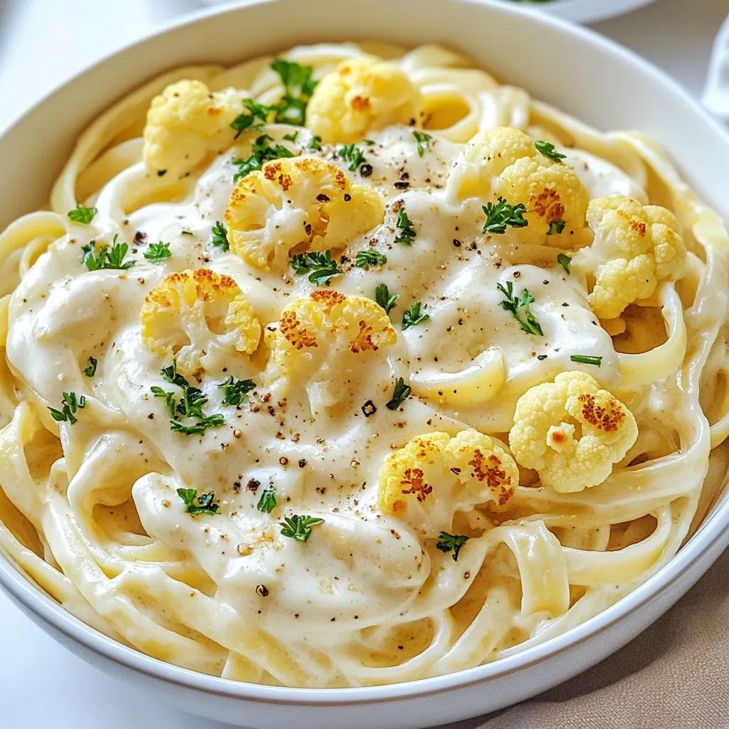 Roasted Cauliflower Alfredo Pasta Simple Comfort Meal