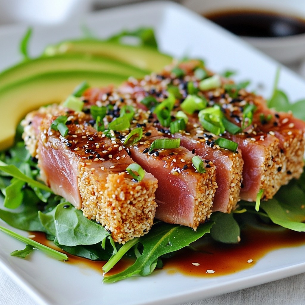 Sesame Crusted Ahi Tuna Steaks Flavorful and Fresh Dish
