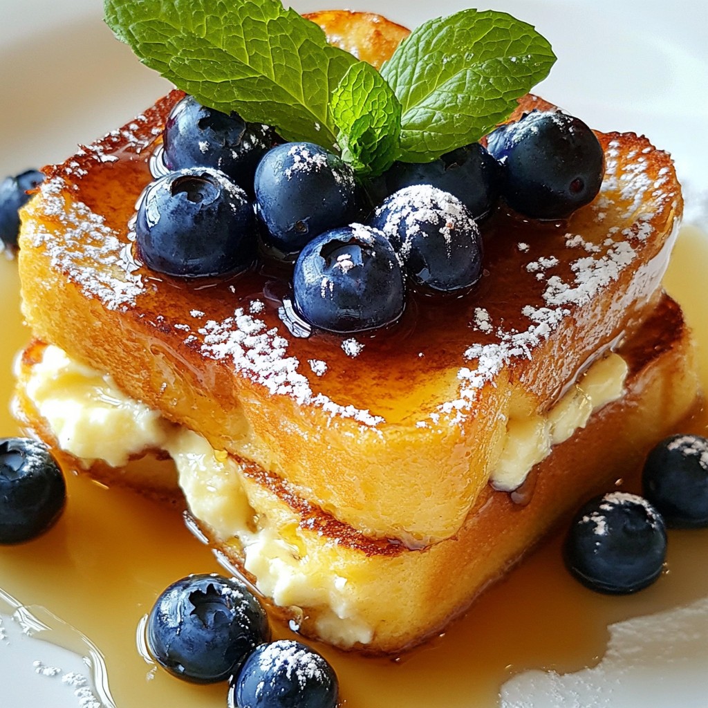 Blueberry Cheesecake Stuffed French Toast Delight