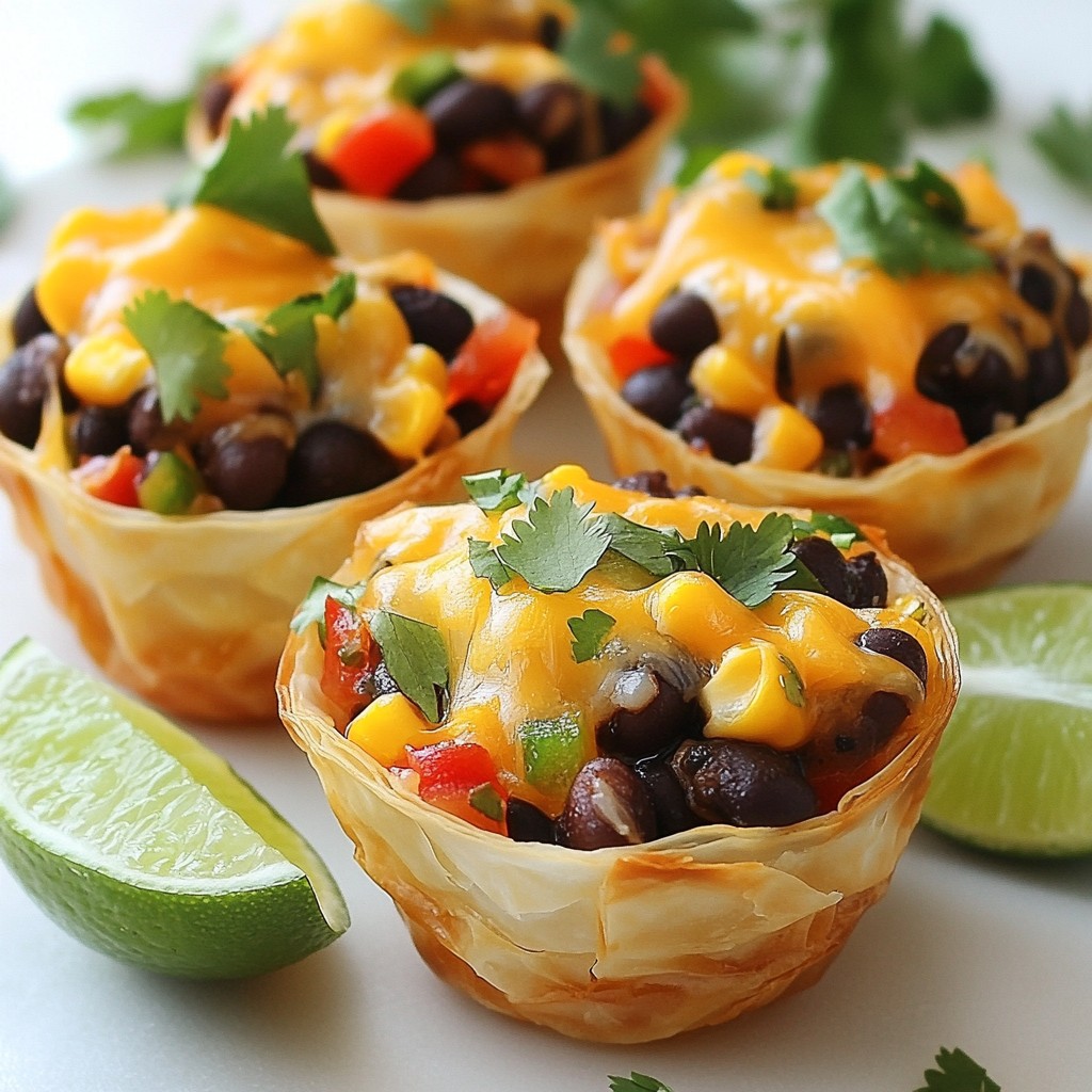 Spicy Black Bean Taco Cups Easy Flavorful Snack