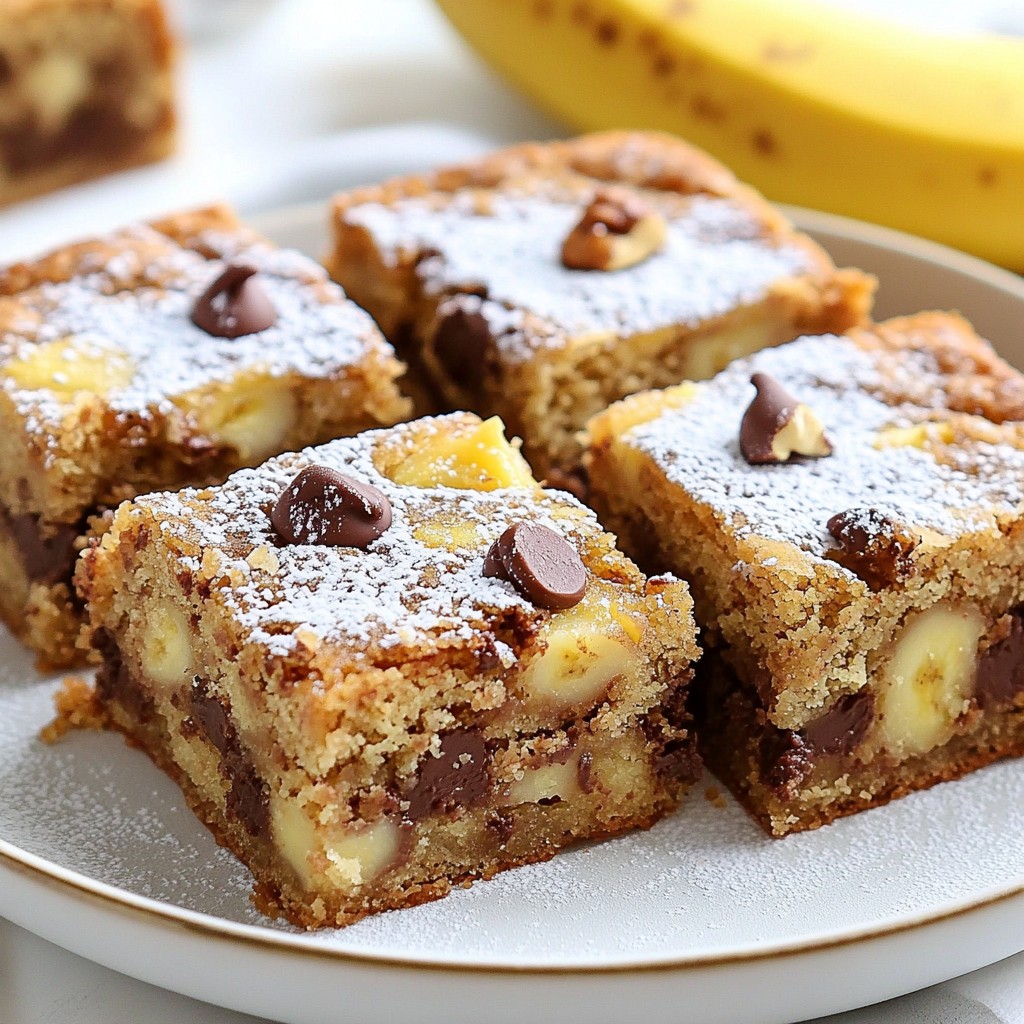 Chocolate Chip Banana Bread Blondies Delightful Treat