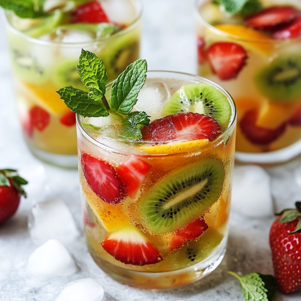 Strawberry Kiwi Mojito Mocktail Refreshing and Light