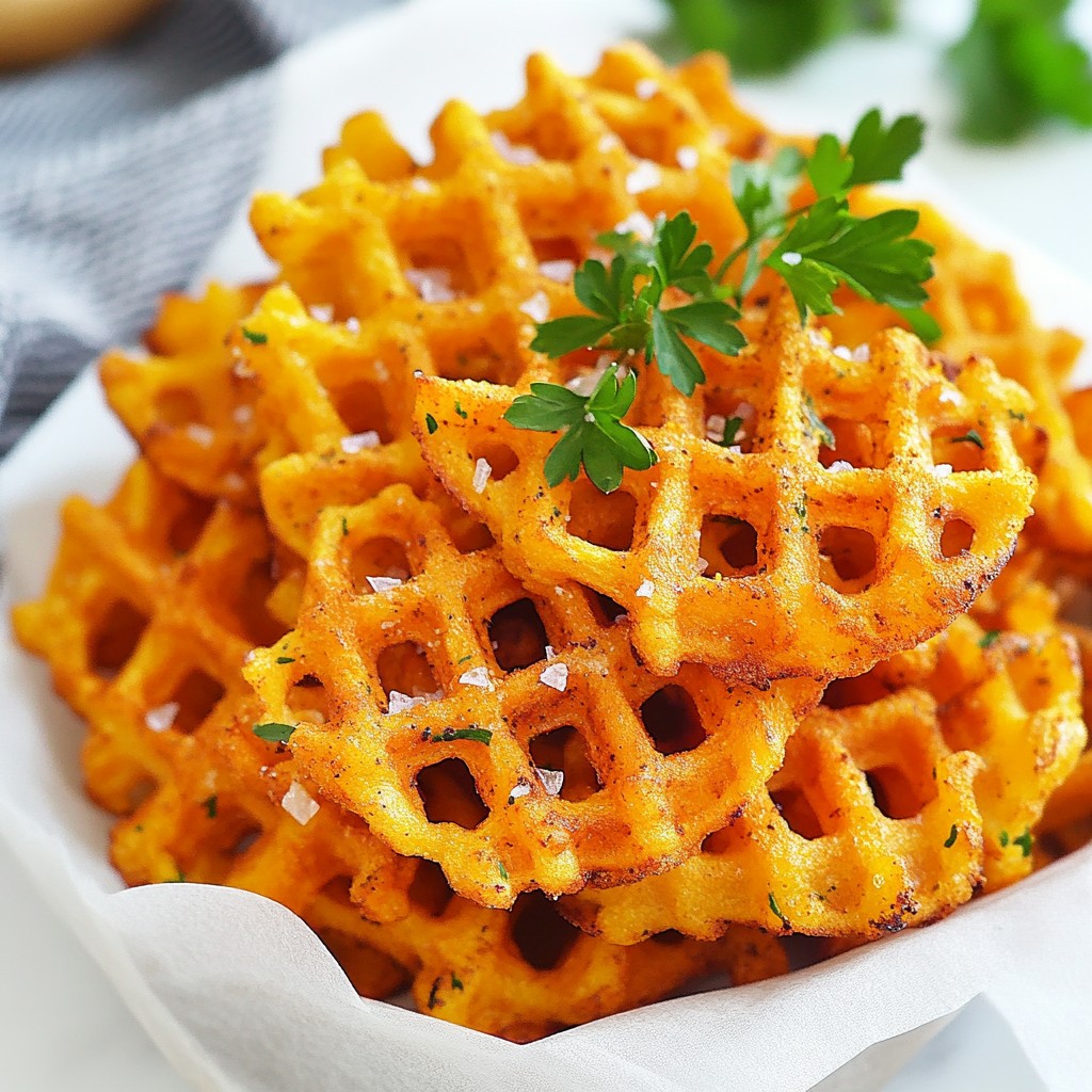 Sweet Potato Waffle Fries Crispy and Delicious Snack