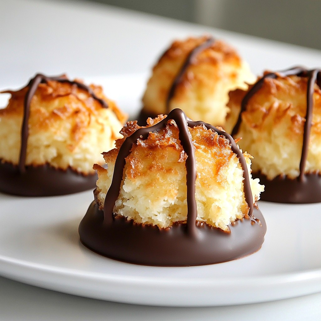 Chocolate Dipped Coconut Macaroons Simple Treat Delight