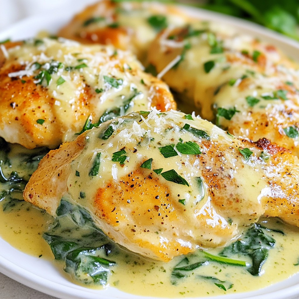 Creamy Garlic Spinach Chicken Flavorful Dinner Option