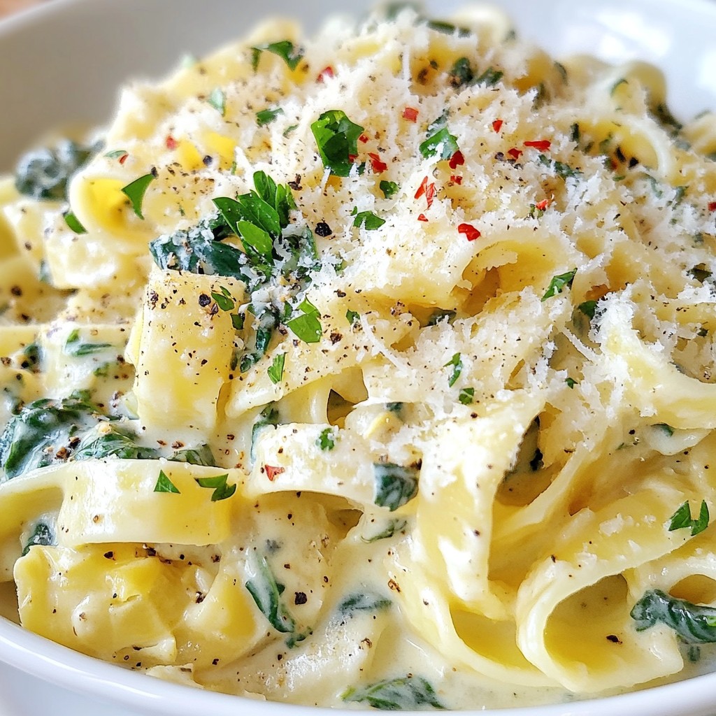 Creamy Spinach Artichoke Pasta Simple and Tasty Dish