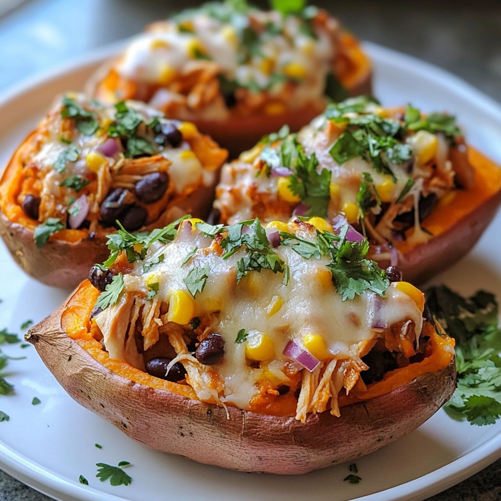 BBQ Chicken Stuffed Sweet Potatoes Easy Dinner Recipe