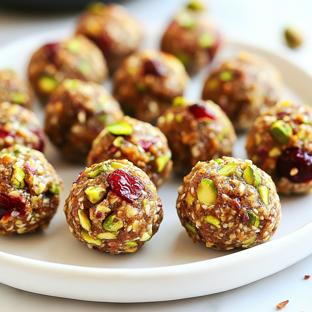 Cranberry Pistachio Energy Bites Healthy Snack Boost