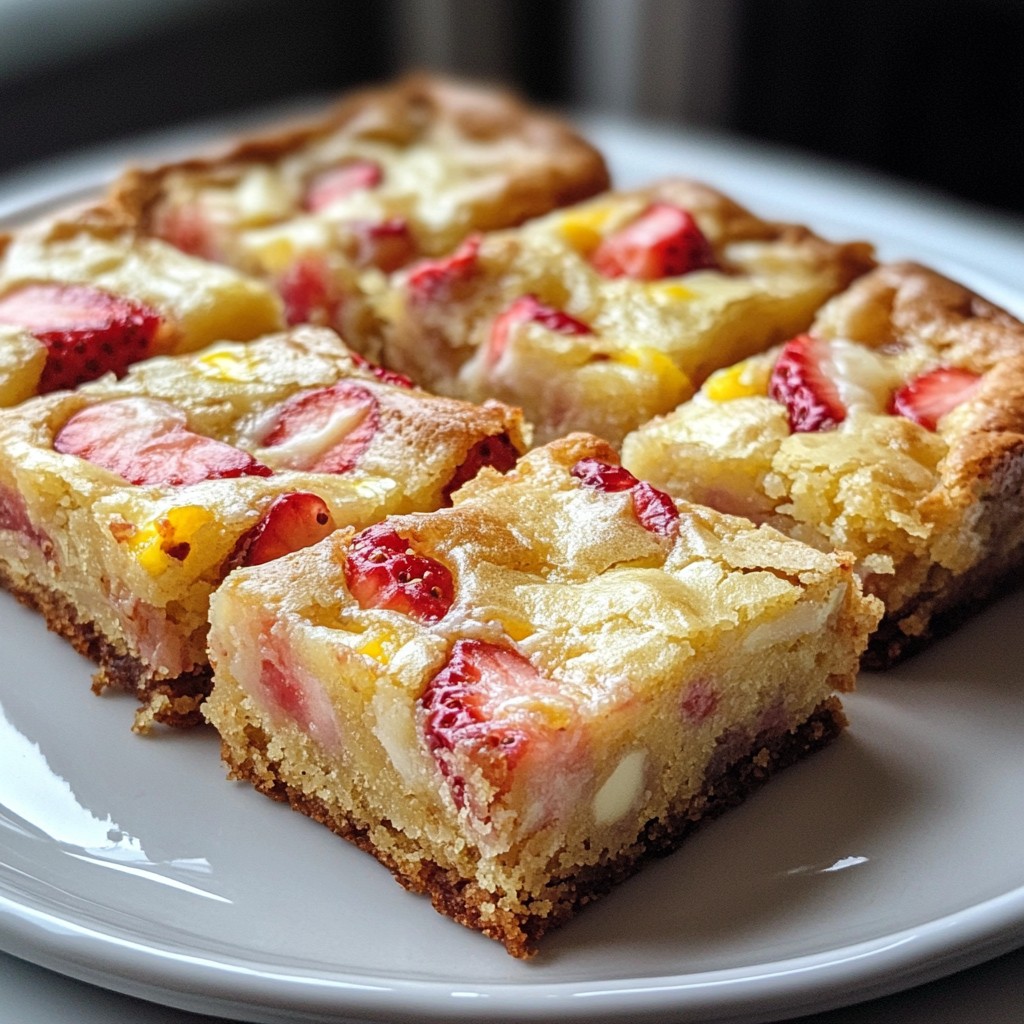 Strawberry Lemon Blondies Delicious and Simple Treat