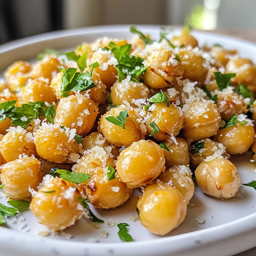 Garlic Parmesan Roasted Chickpeas Crunchy Snack Delight