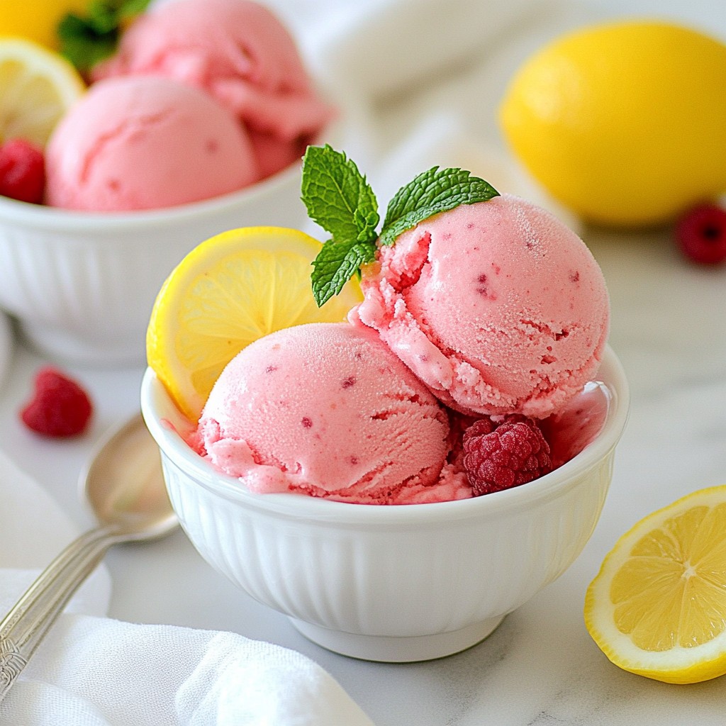 Raspberry Lemonade Sorbet Refreshing Summer Treat