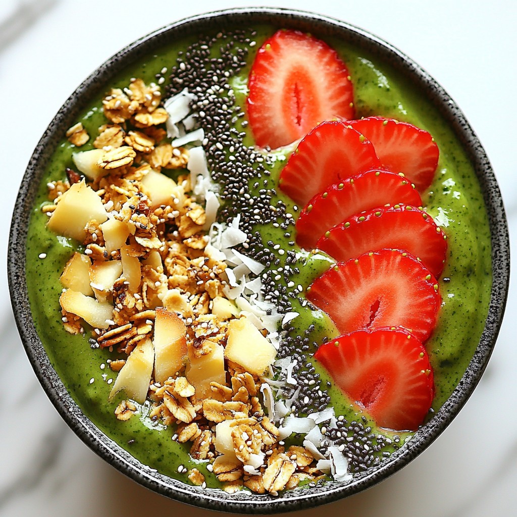 Strawberry Spinach Smoothie Bowl Delicious and Simple