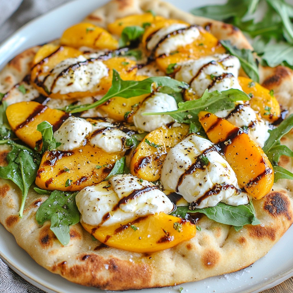 Peach Burrata Flatbread Delightful and Easy Recipe