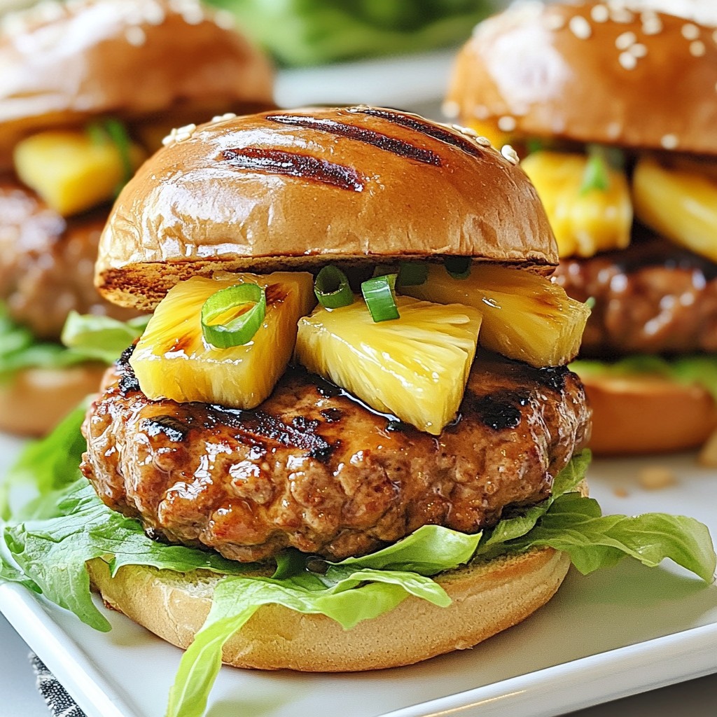 Pineapple Teriyaki Chicken Burgers Juicy Flavor Boost