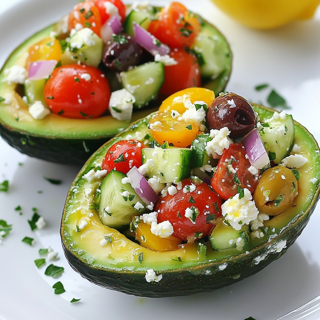 Greek Salad Stuffed Avocados Flavorful and Fresh Dish