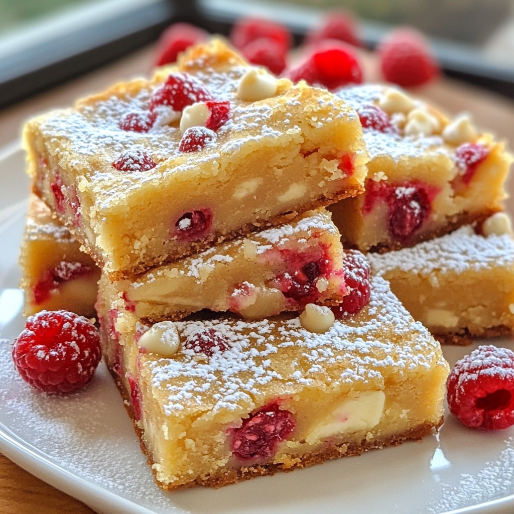 Raspberry White Chocolate Blondies Simple and Sweet Treat