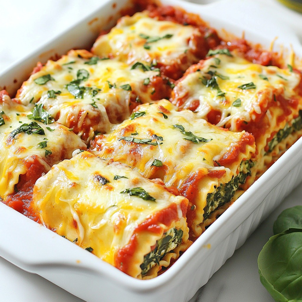 Cheesy Spinach Lasagna Roll Ups Easy and Tasty Recipe