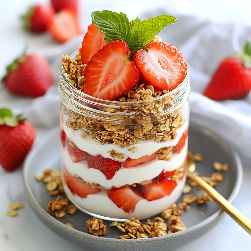 Strawberry Yogurt Parfait Jars Simple and Delicious Treat