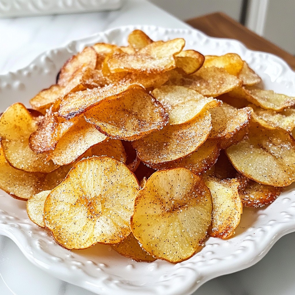 Cinnamon Sugar Apple Chips Sweet and Crispy Snack
