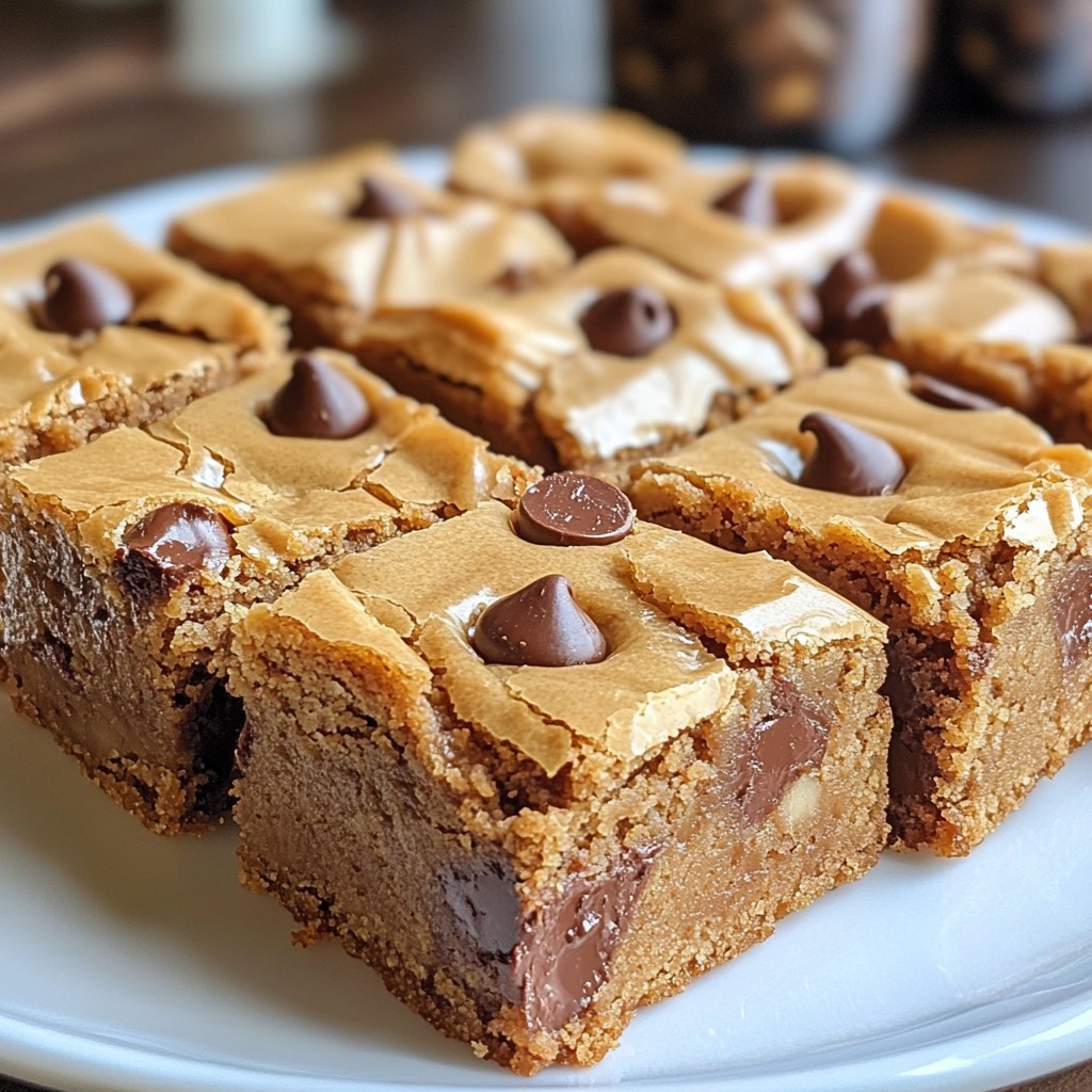 Peanut Butter Chocolate Chip Blondies Tasty Dessert Treat