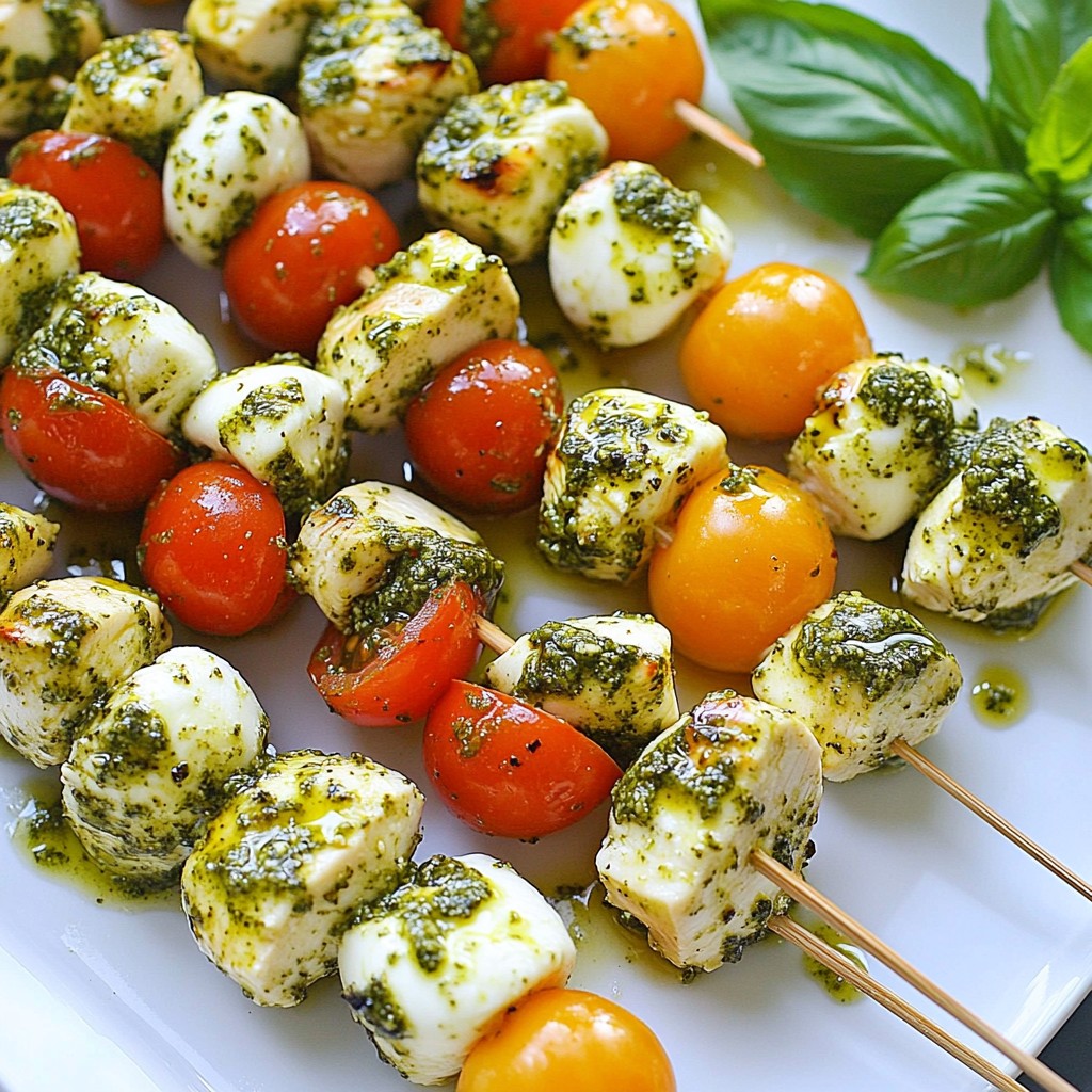 Pesto Chicken Caprese Skewers Delightful Easy Recipe