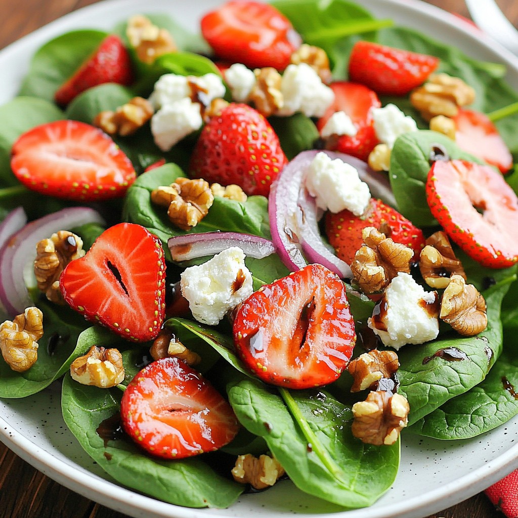 Spinach Strawberry Goat Cheese Salad Fresh and Tasty