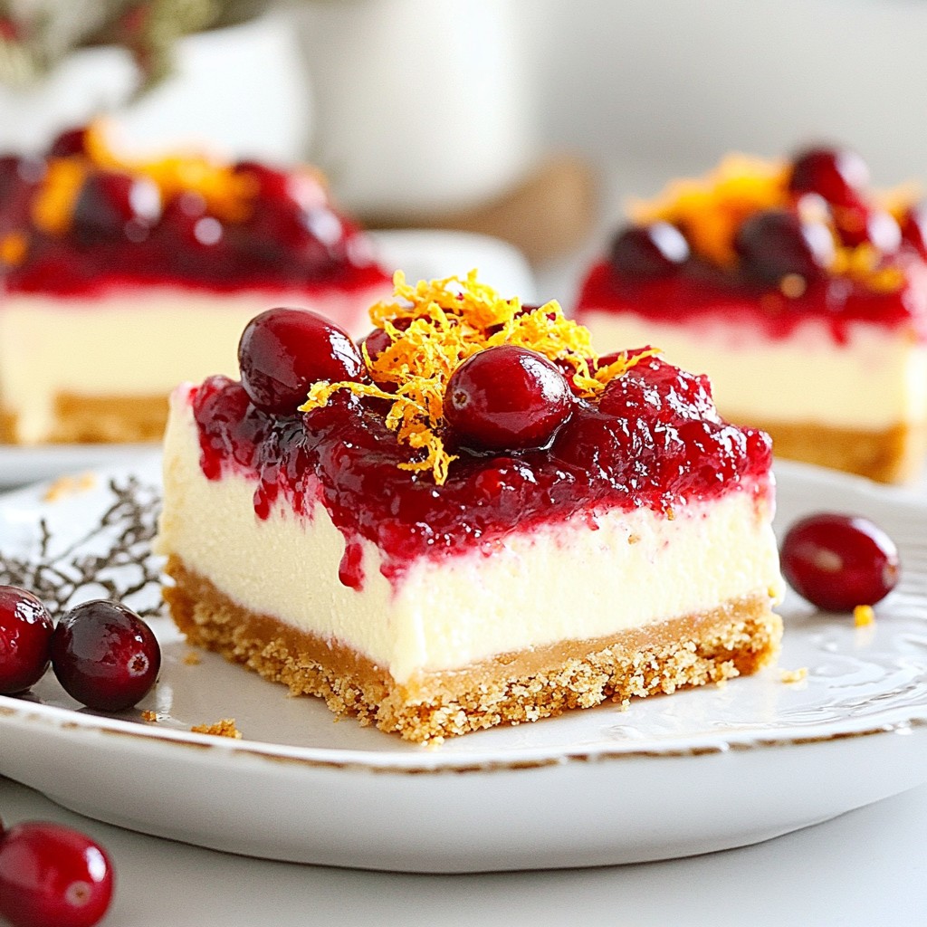 Cranberry Orange Cheesecake Bars Delightful Dessert Recipe
