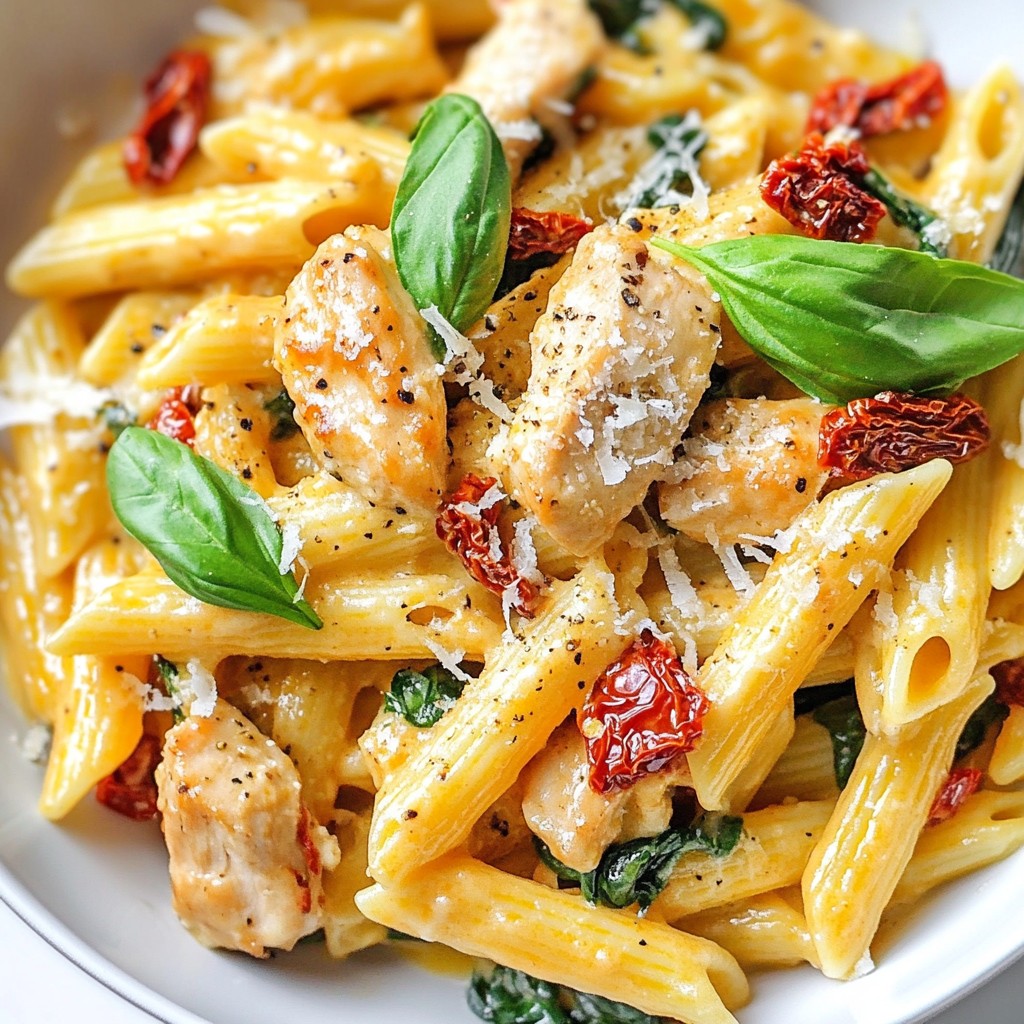 Creamy Sun-Dried Tomato Chicken Penne Delight