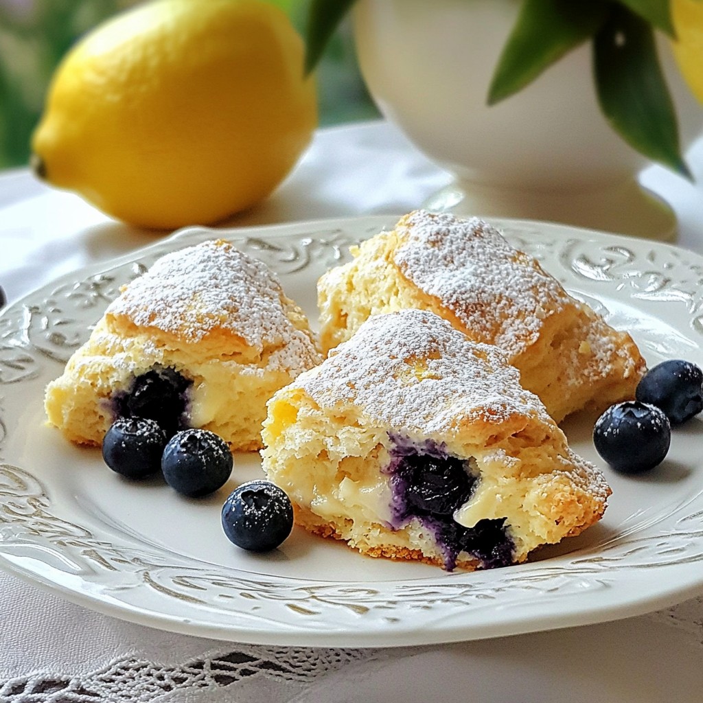 Lemon Blueberry Cream Scones Simple and Tasty Treat