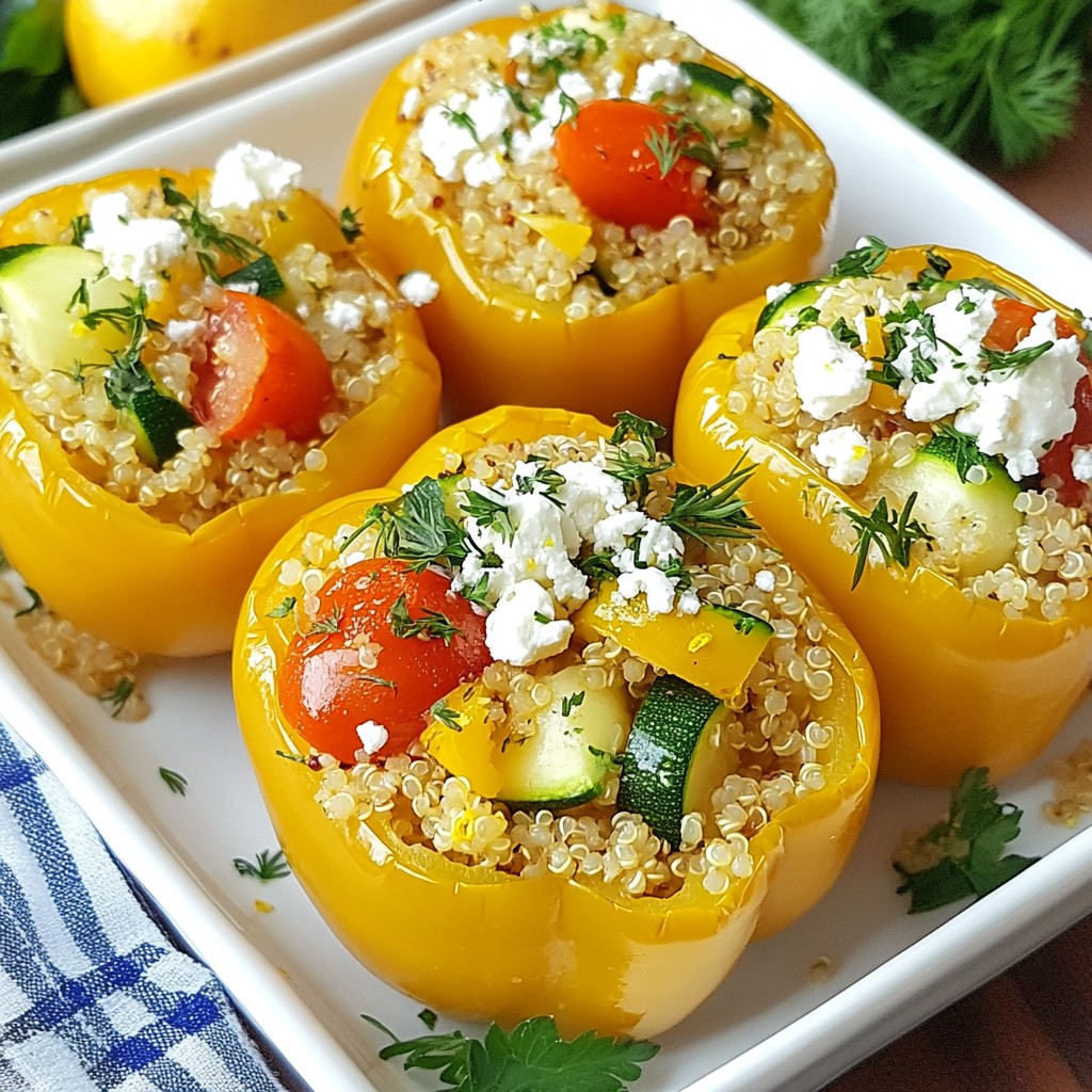 Lemon Herb Quinoa Stuffed Peppers Tasty Delight
