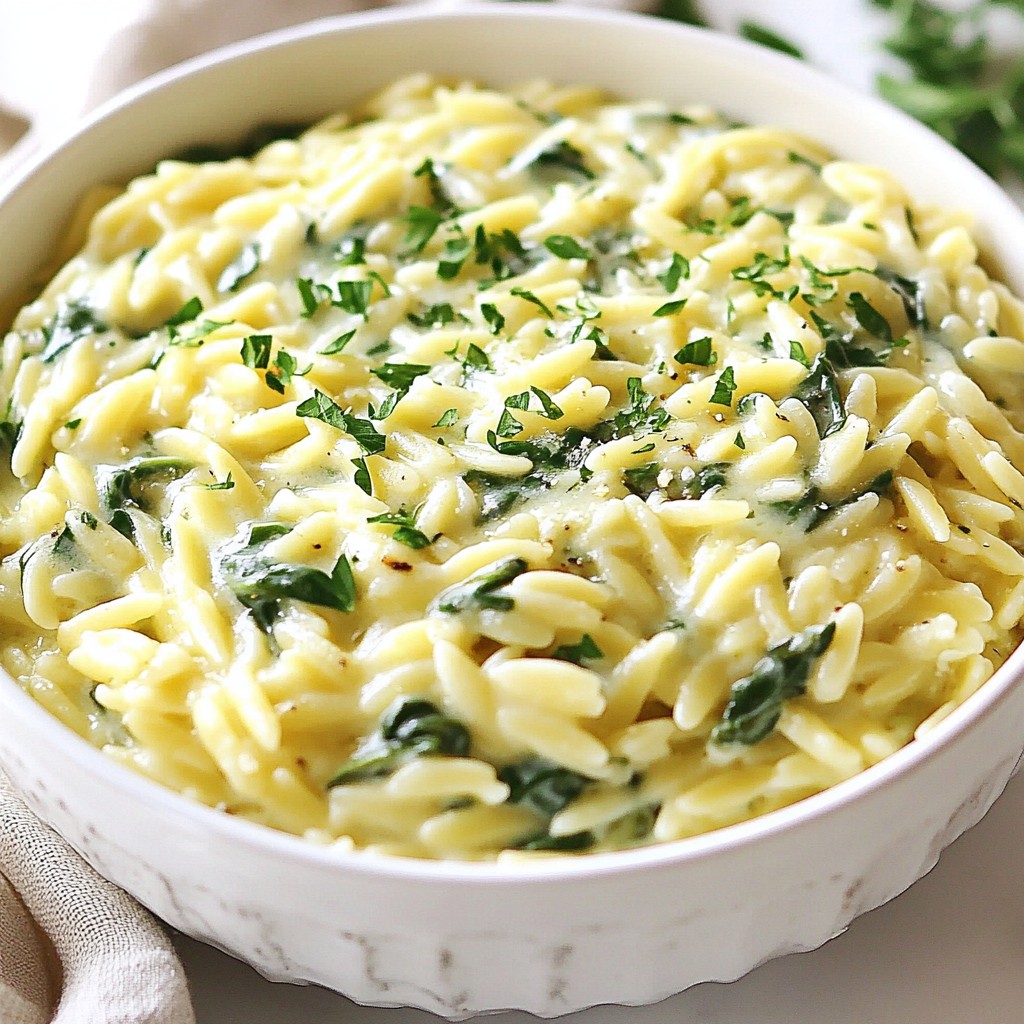 Creamy Spinach Parmesan Orzo Delightful and Easy Meal