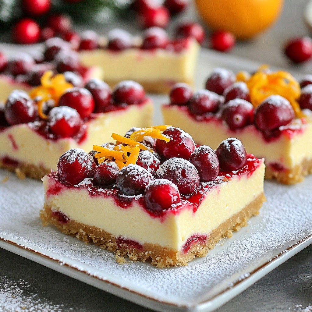 Cranberry Orange Cheesecake Bars Delightful Treat