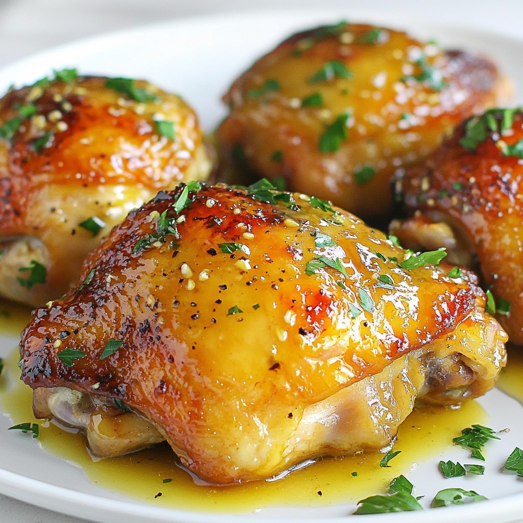 Honey Mustard Glazed Chicken Thighs Tasty and Simple