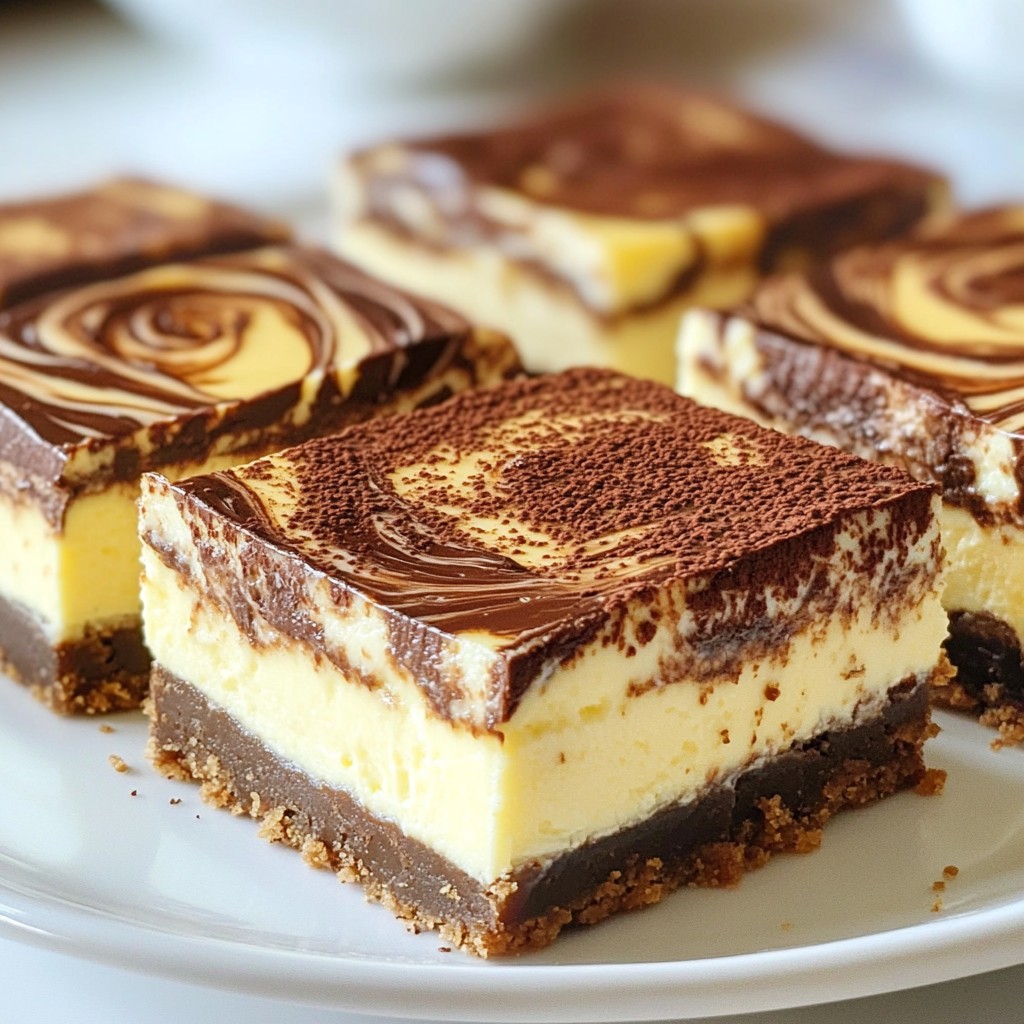 Chocolate Swirl Cheesecake Bars Irresistible Dessert Treat