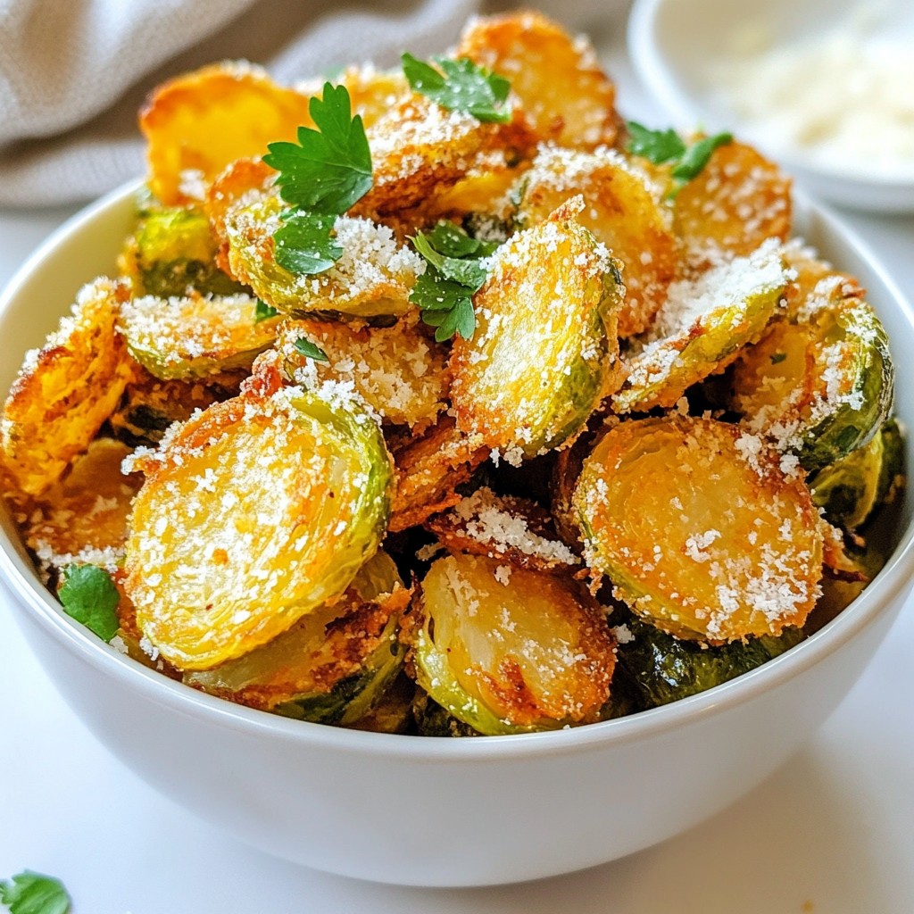 Garlic Parmesan Brussels Sprout Chips Crunchy Snack