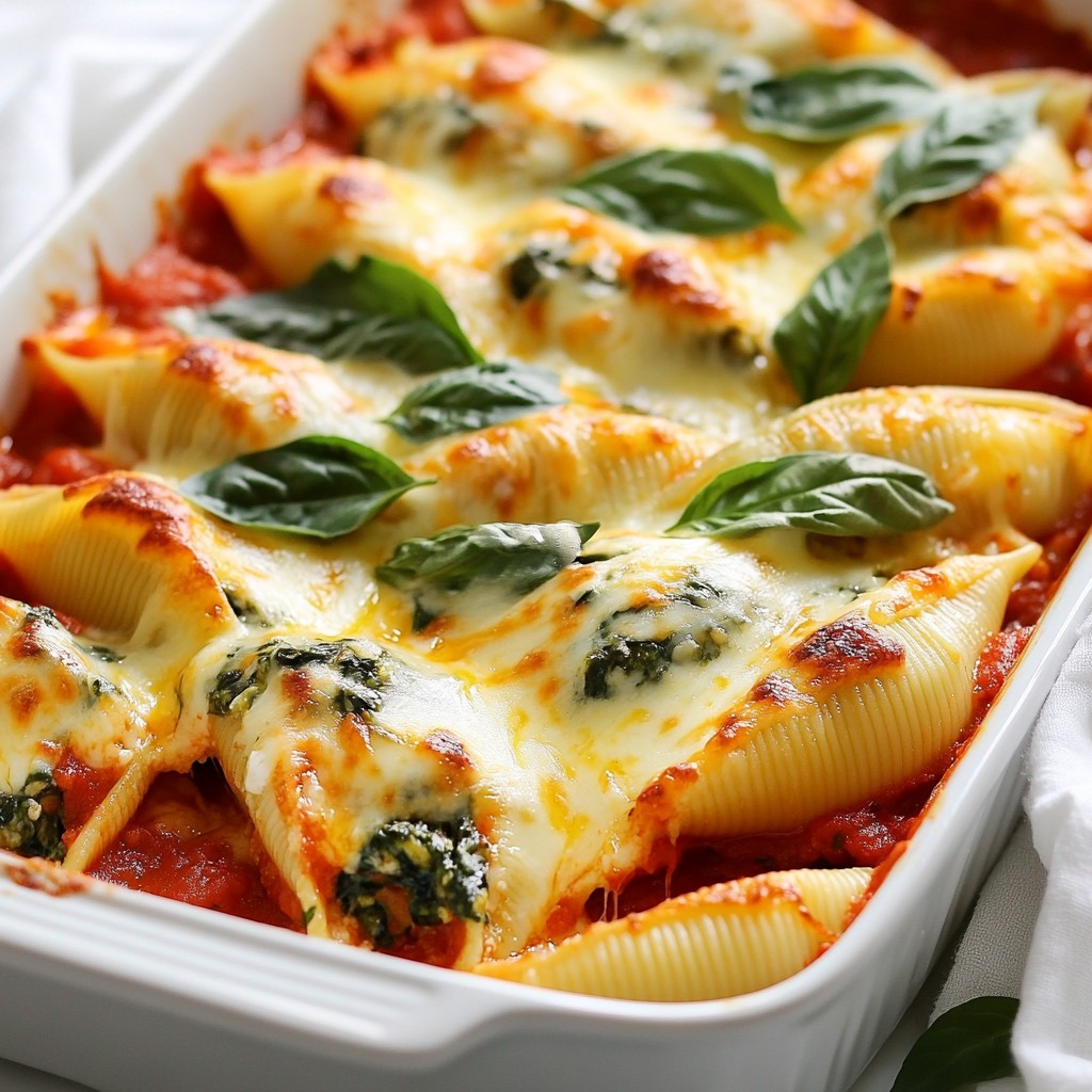 Cheesy Spinach Stuffed Shells Simple and Tasty Recipe