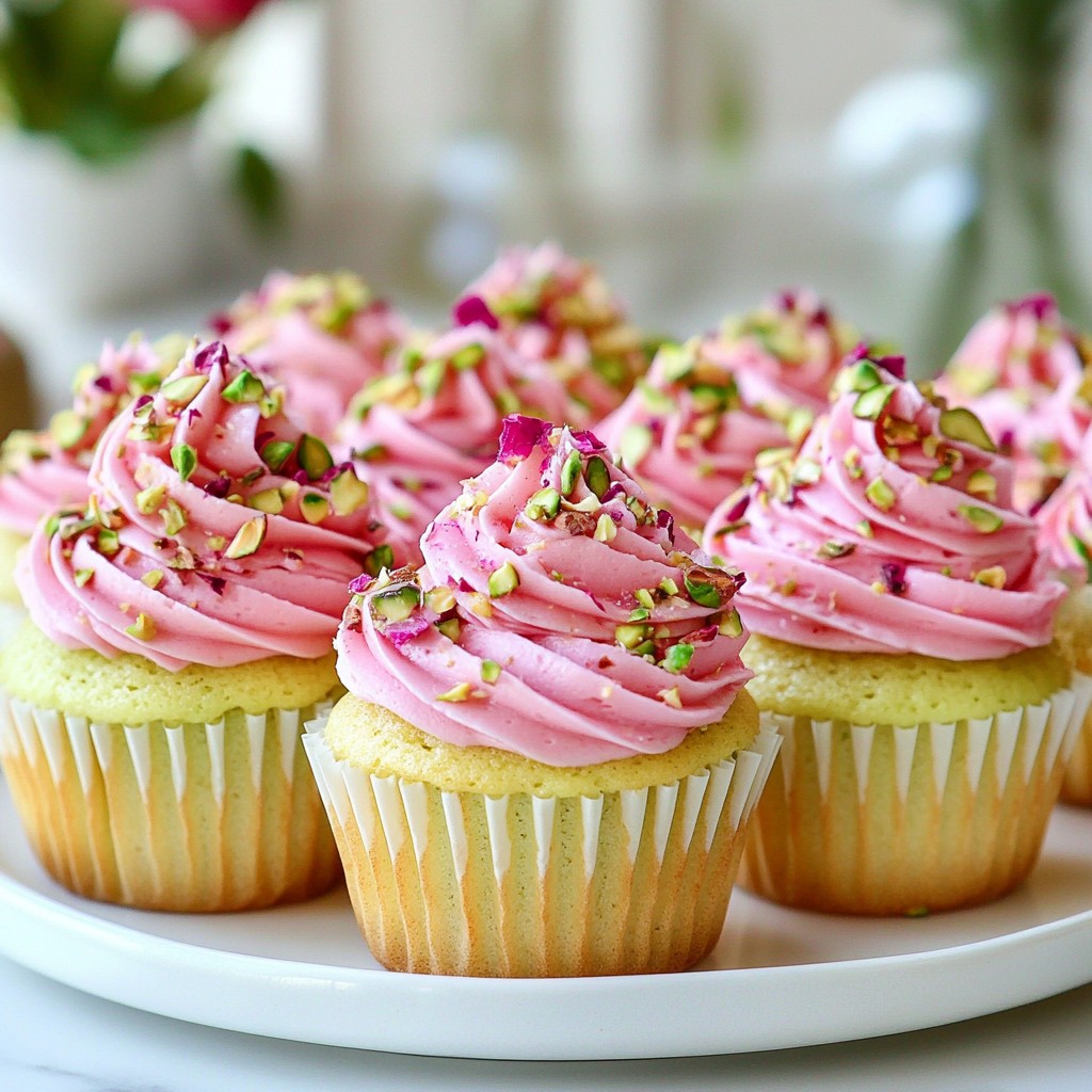 Pistachio Rose Water Cupcakes Delightful and Fluffy