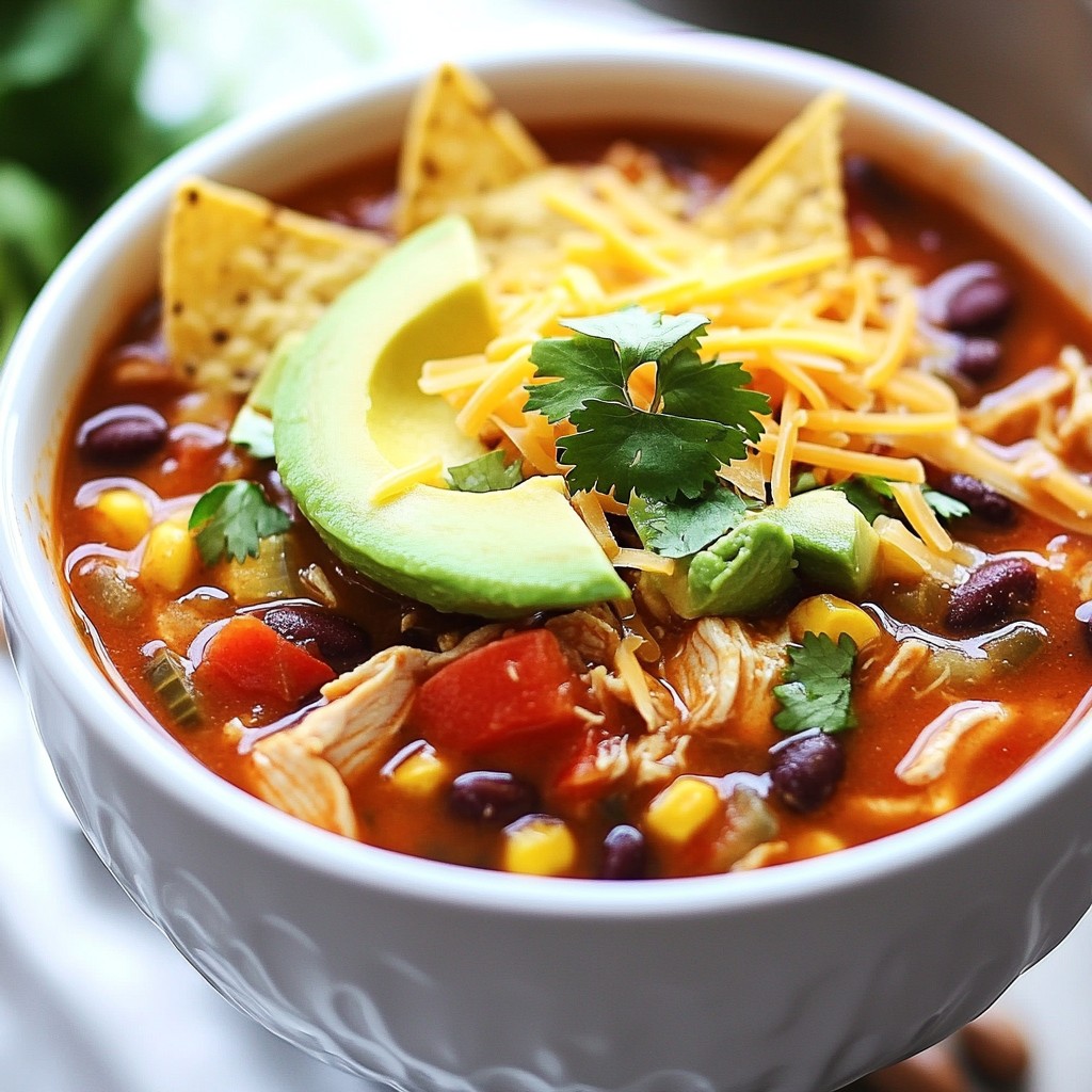Savory Southwest Chicken Tortilla Soup Recipe