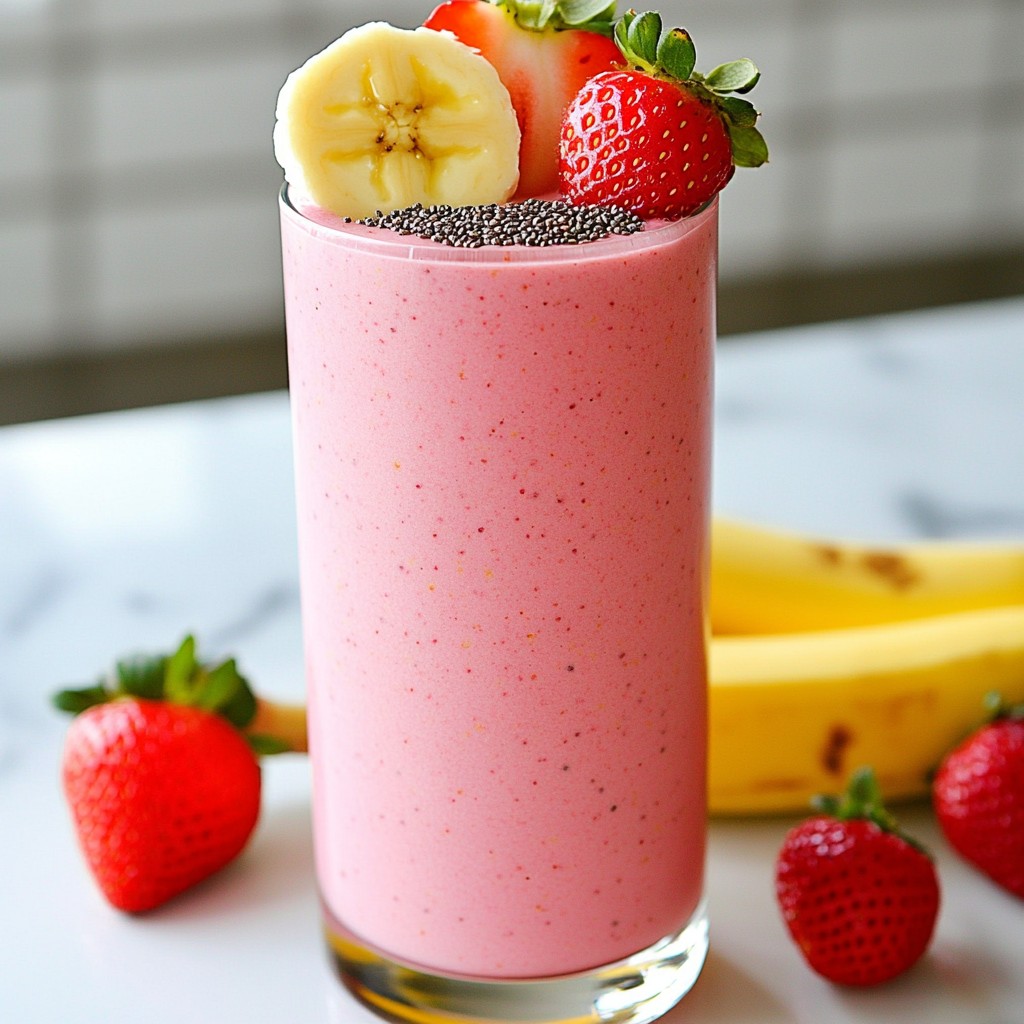 Strawberry Banana Protein Smoothie Tasty and Healthy Blend