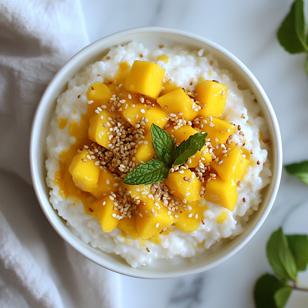 Thai Coconut Mango Rice Pudding Delightful Dessert Recipe