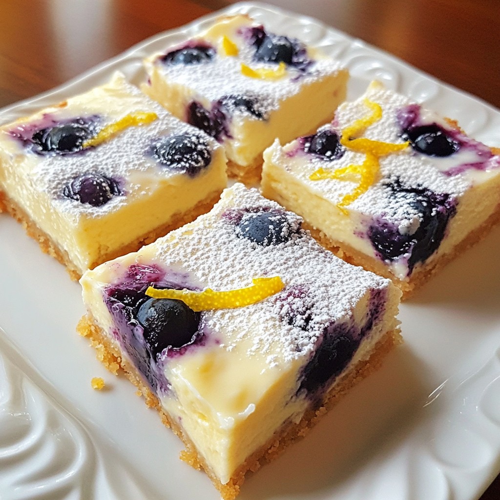 Lemon Blueberry Cheesecake Bars Delicious Dessert Treat