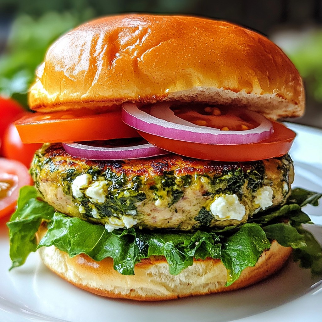 Spinach Feta Stuffed Turkey Burgers Tasty and Healthy