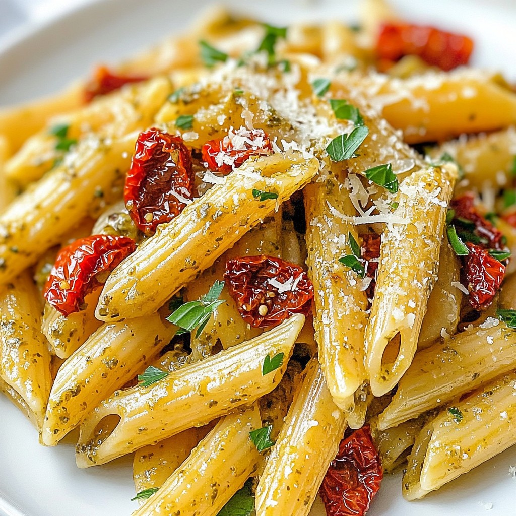 Savory Sun Dried Tomato Pesto Pasta Recipe Delight