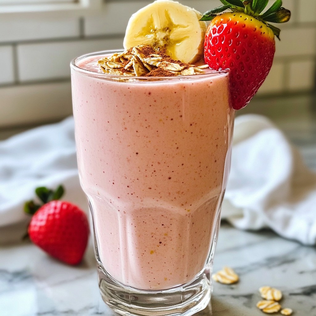 Strawberry Banana Oat Smoothie Quick and Healthy Recipe