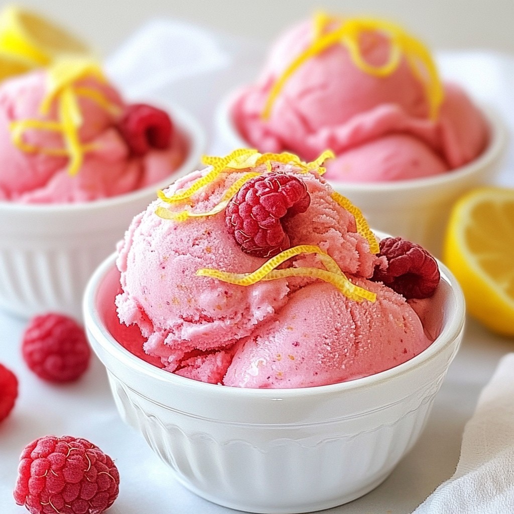 Raspberry Lemonade Sorbet Refreshing Summer Treat