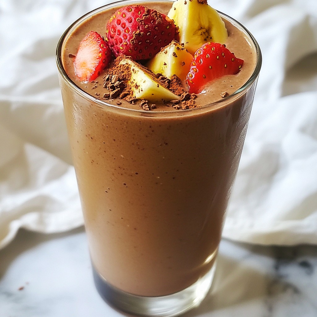 Chocolate Strawberry Protein Smoothie Fresh and Tasty