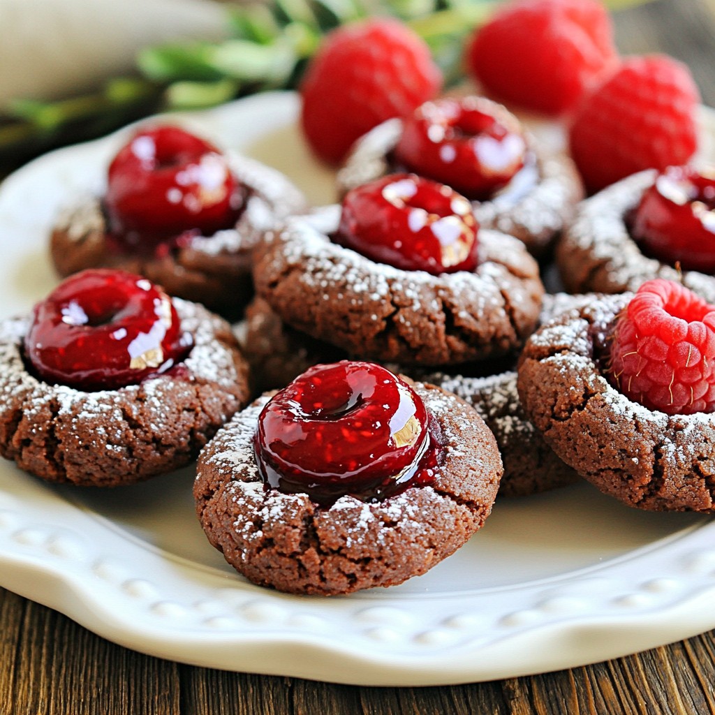 Chocolate Raspberry Thumbprint Cookies Delightful Treat