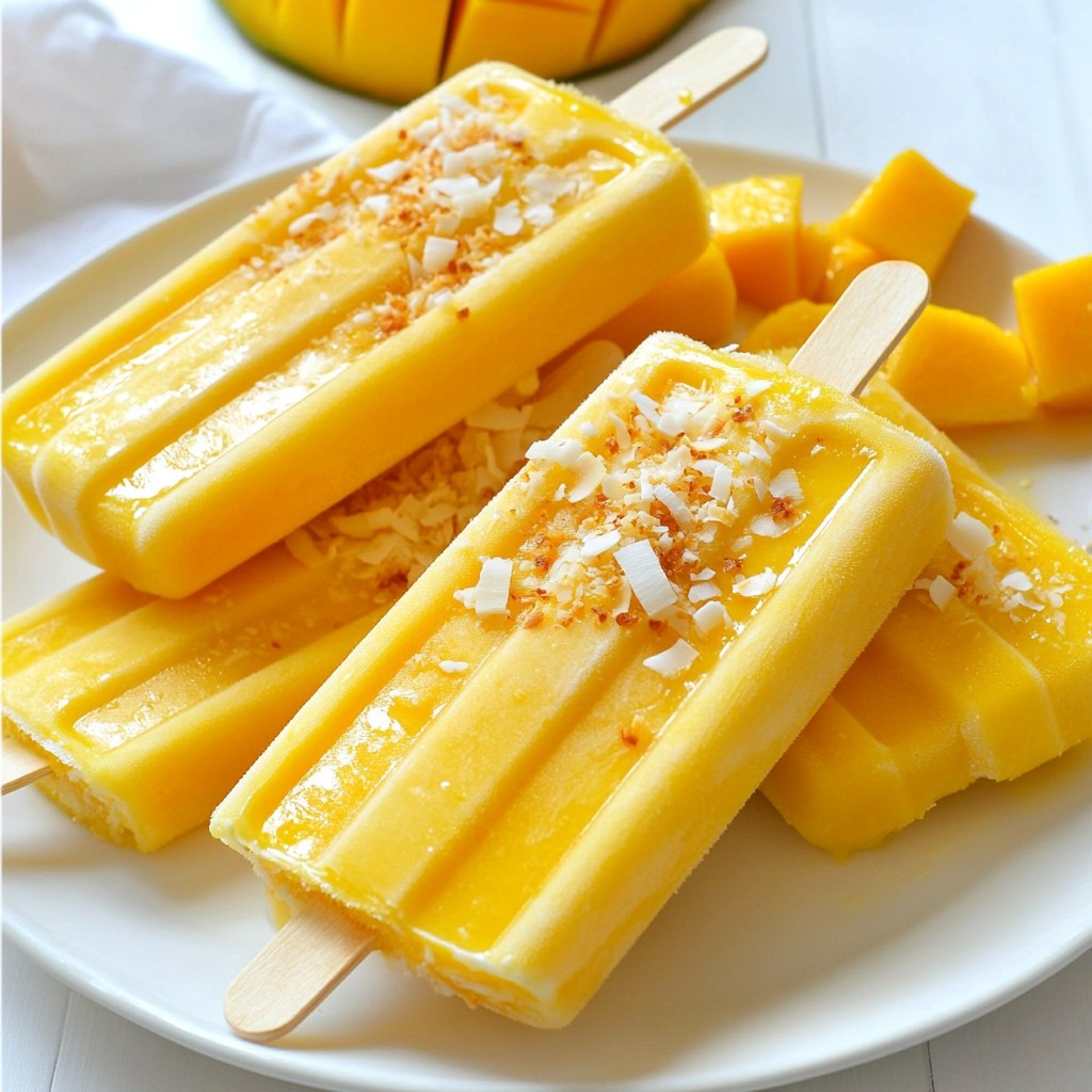 Creamy Coconut Mango Popsicles Perfect for Summer